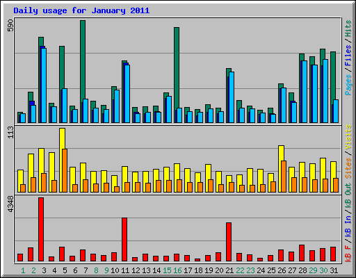 Daily usage for January 2011