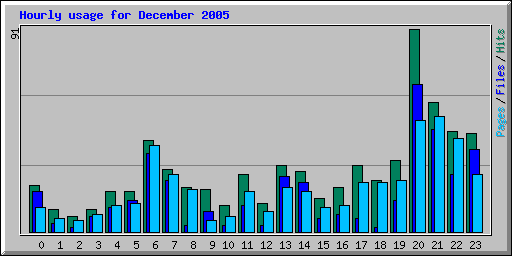 Hourly usage for December 2005