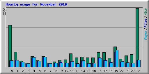 Hourly usage for November 2010